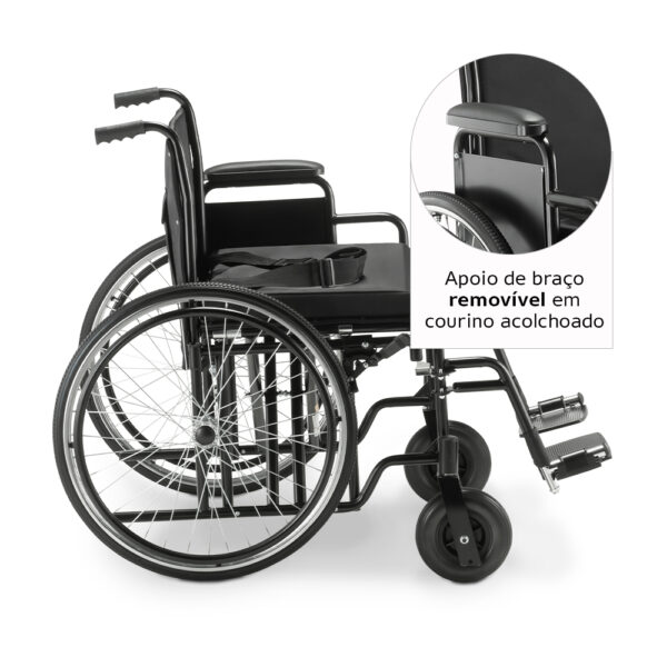 Cadeira de Rodas Dobrável Para Obeso em Aço - Dellamed Modelo D500 (até 180kg) - Image 6